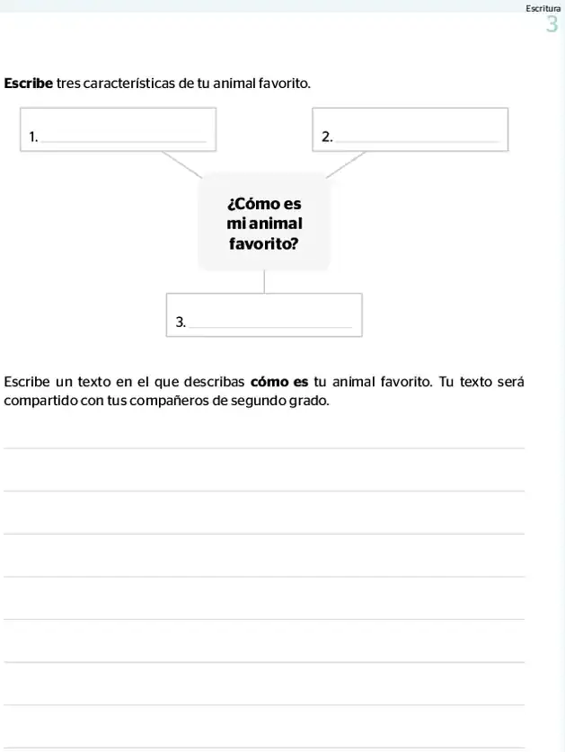 Página 3 de la vista previa de Prueba diagnóstica de Escritura 2.º grado – Conozcamos nuestros aprendizajes