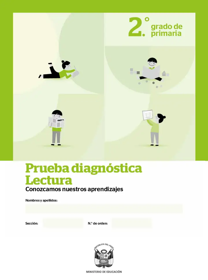 Página 1 de la vista previa de Prueba diagnóstica de Lectura 2.º grado – Conozcamos nuestros aprendizajes