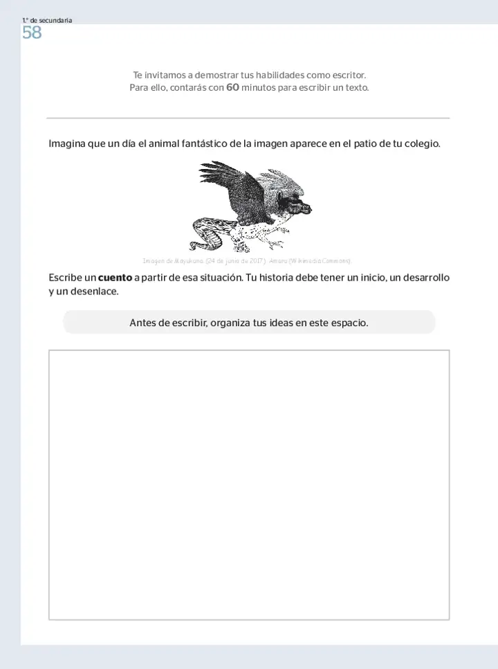 Página 2 de la vista previa de Prueba diagnóstica de Escritura 1.º grado – Conozcamos nuestros aprendizajes