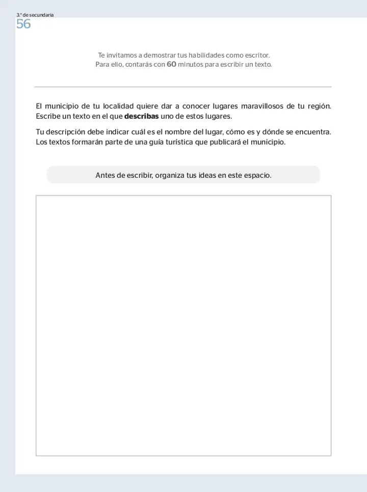 Página 2 de la vista previa de Prueba diagnóstica de Escritura 3.º grado – Conozcamos nuestros aprendizajes