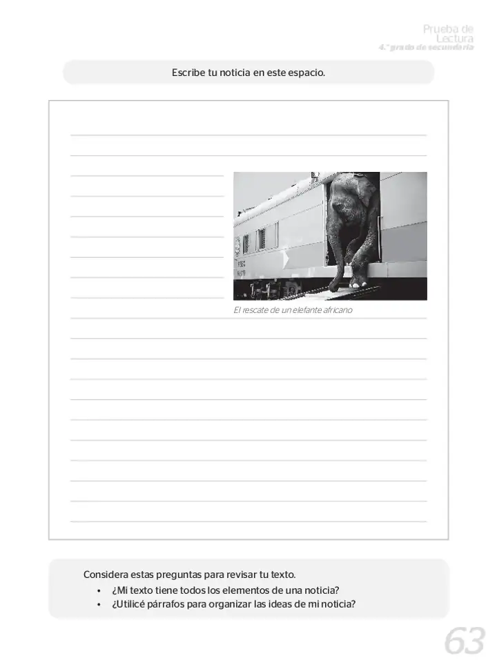 Página 3 de la vista previa de Prueba diagnóstica de Escritura 4.º grado – Conozcamos nuestros aprendizajes