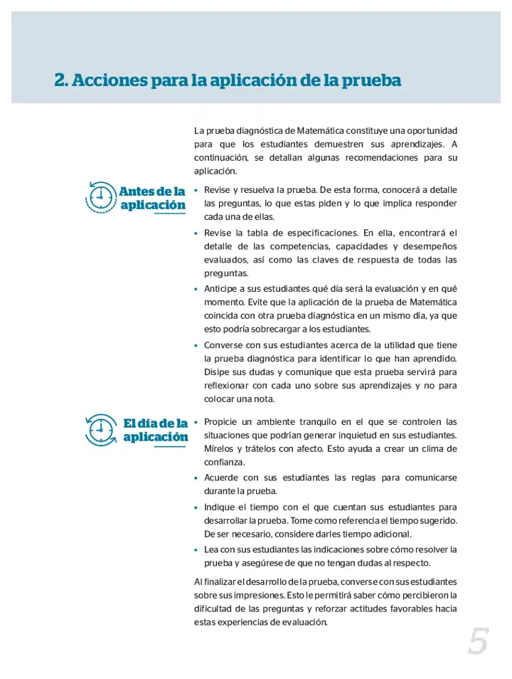 Página 2 de la vista previa de Manual de uso de la prueba de Matemática 4.º grado (con respuestas)