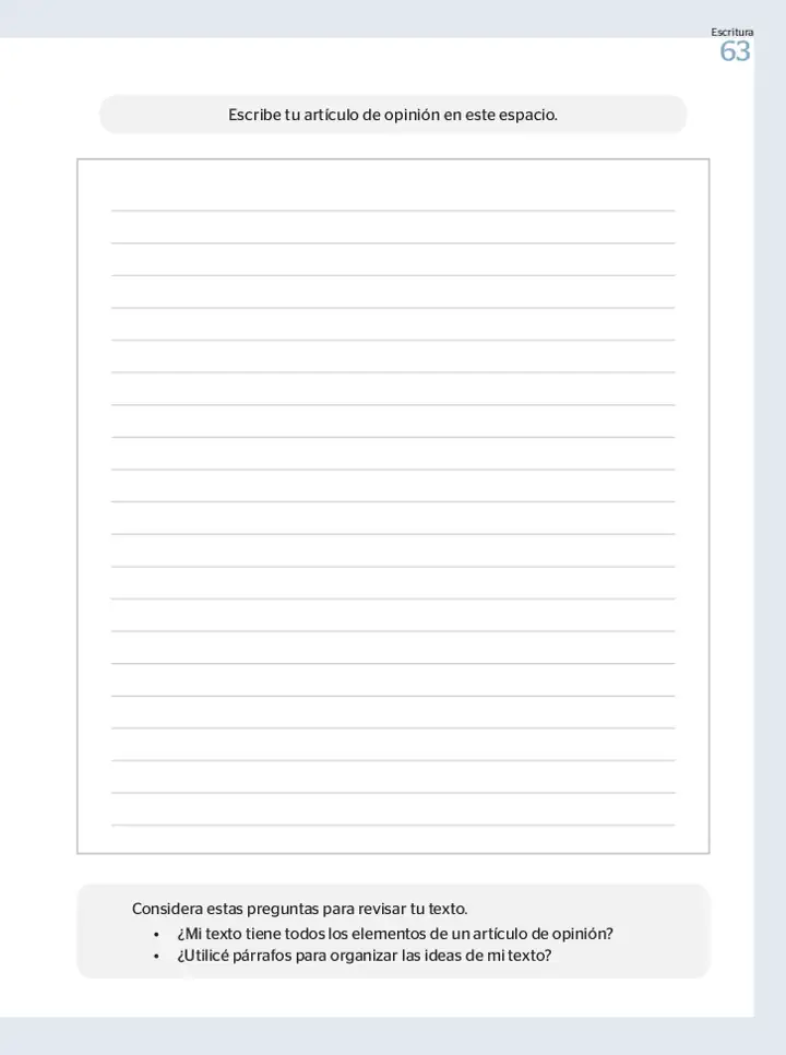Página 3 de la vista previa de Prueba diagnóstica de Escritura 5.º grado – Conozcamos nuestros aprendizajes