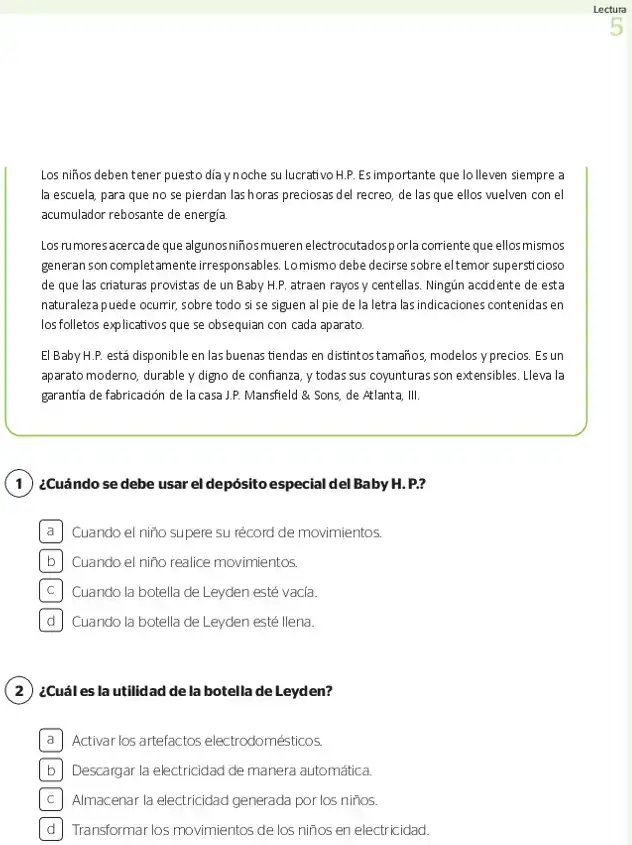 Página 2 de la vista previa de Prueba diagnóstica de Lectura 5.º grado – Conozcamos nuestros aprendizajes