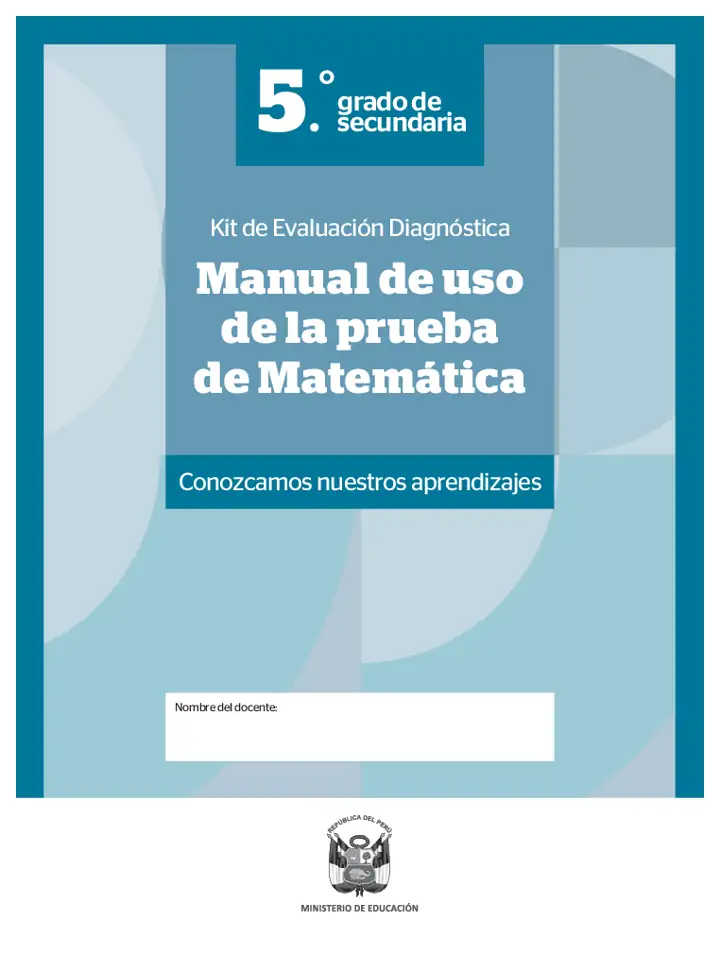 Página 1 de la vista previa de Manual de uso de la prueba de Matemática 5.º grado (con respuestas)