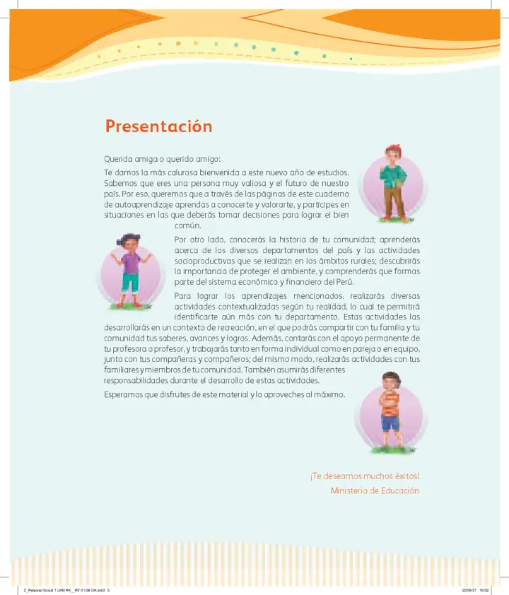 Página 2 de la vista previa de Personal Social 1: Cuaderno de autoaprendizaje