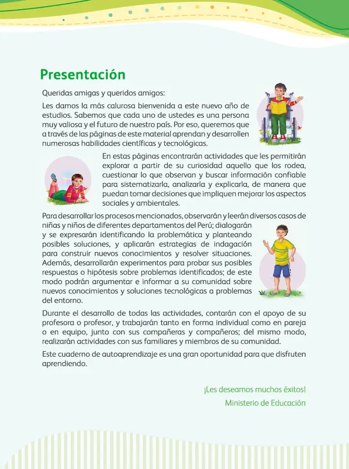 Página 2 de la vista previa de Ciencia y Tecnología 5: Cuaderno de autoaprendizaje