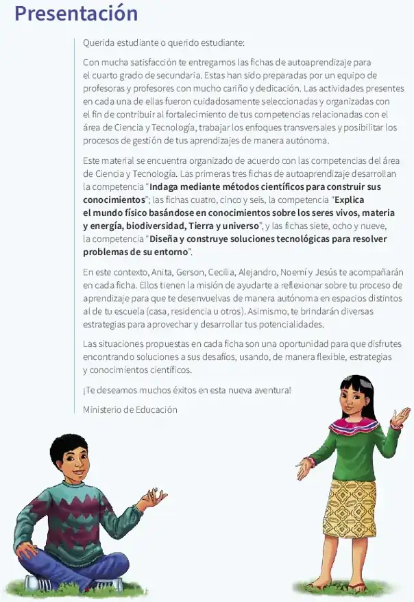 Página 2 de la vista previa de Ciencia y Tecnología 4: Fichas de autoaprendizaje a distancia