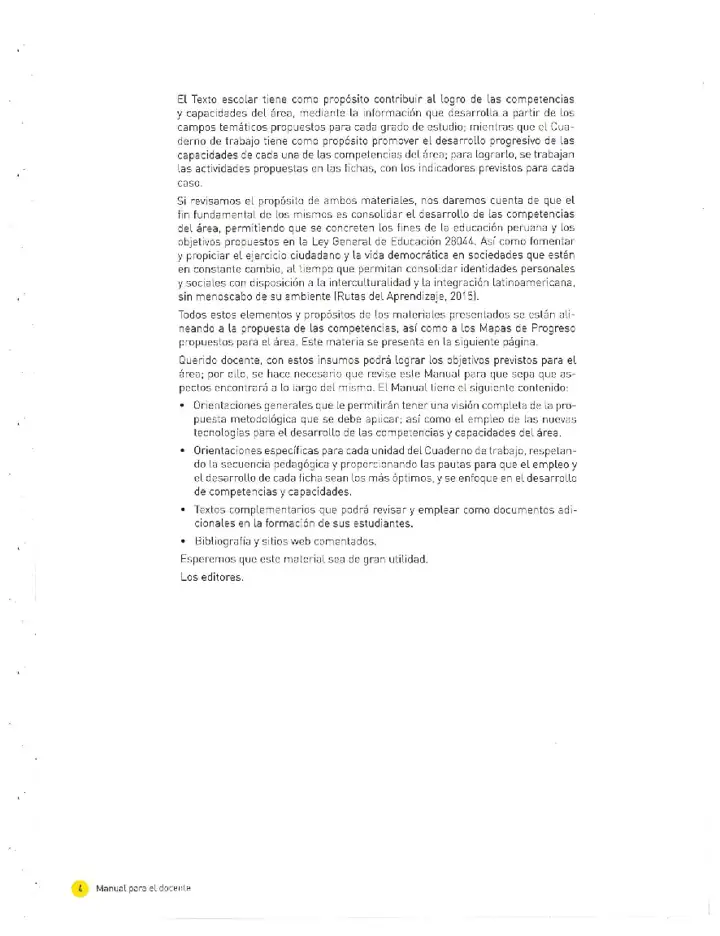 Página 2 de la vista previa de Historia, Geografía y Economía 4: Manual para el docente