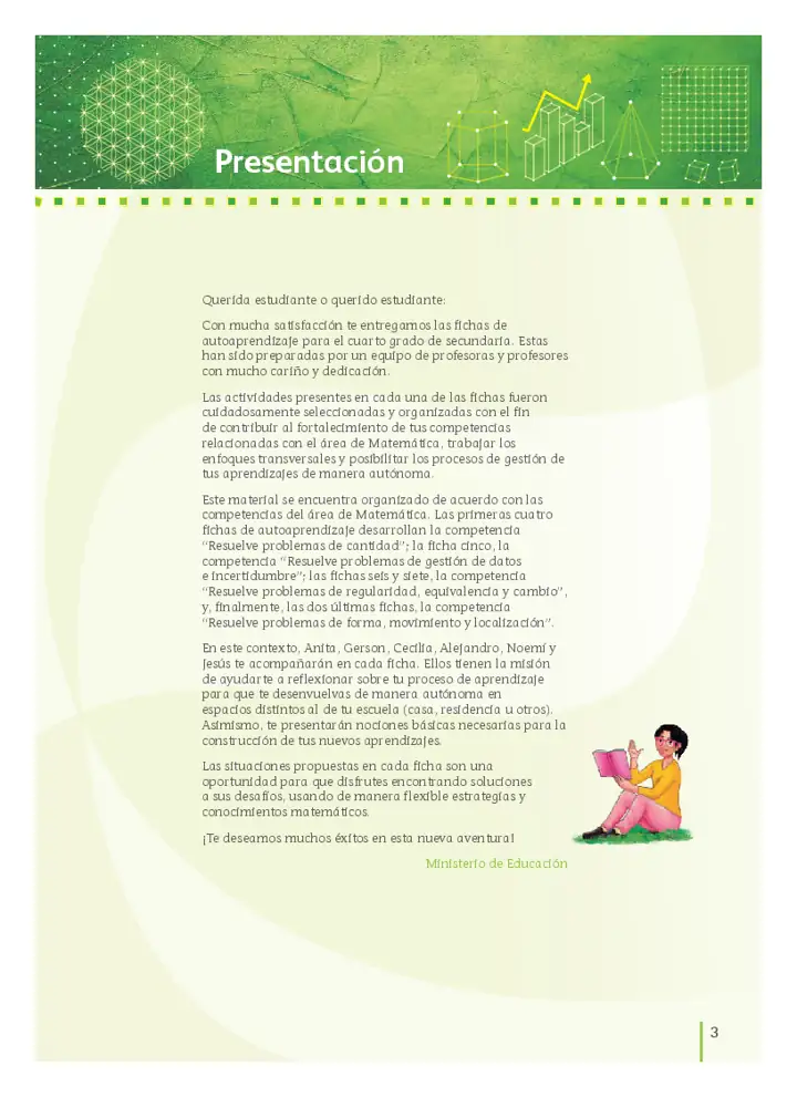 Página 2 de la vista previa de Matemática 4: Fichas de autoaprendizaje a distancia