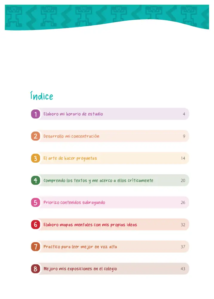 Página 2 de la vista previa de Aprendo a estudiar 1: Cuaderno de autoestudio