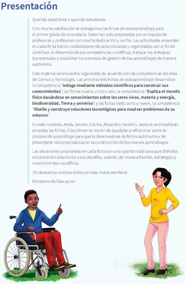 Página 2 de la vista previa de Ciencia y Tecnología 1: Fichas de autoaprendizaje a distancia