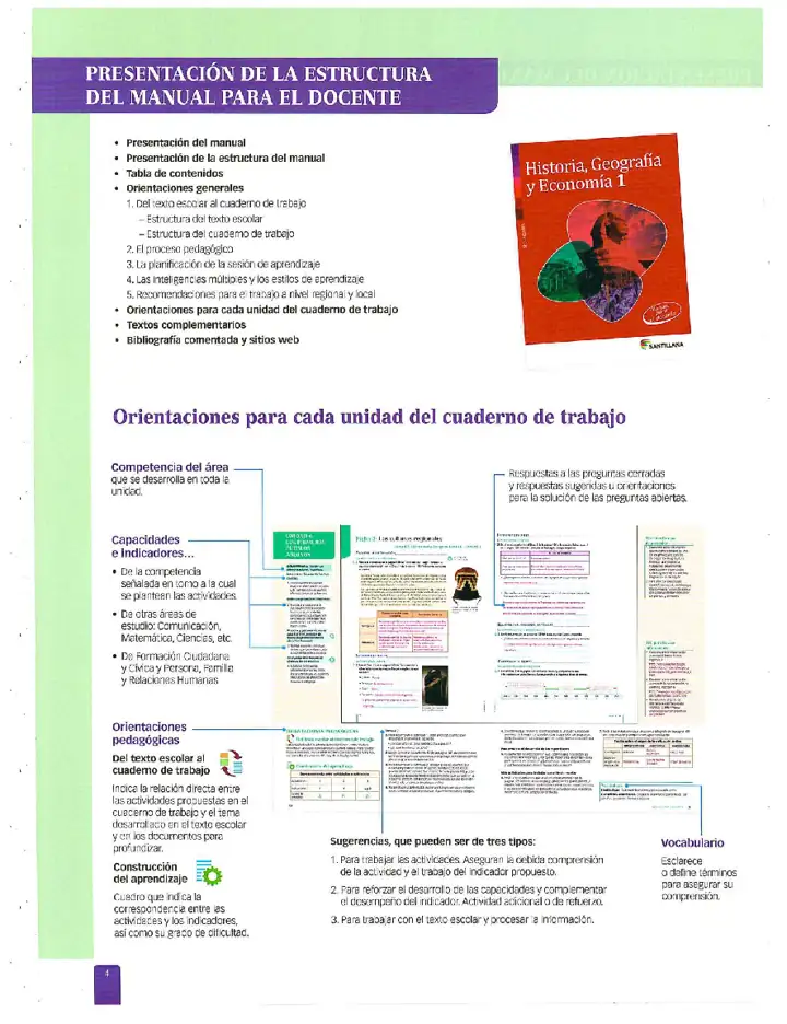 Página 2 de la vista previa de Historia, Geografía y Economía 1: Manual para el docente