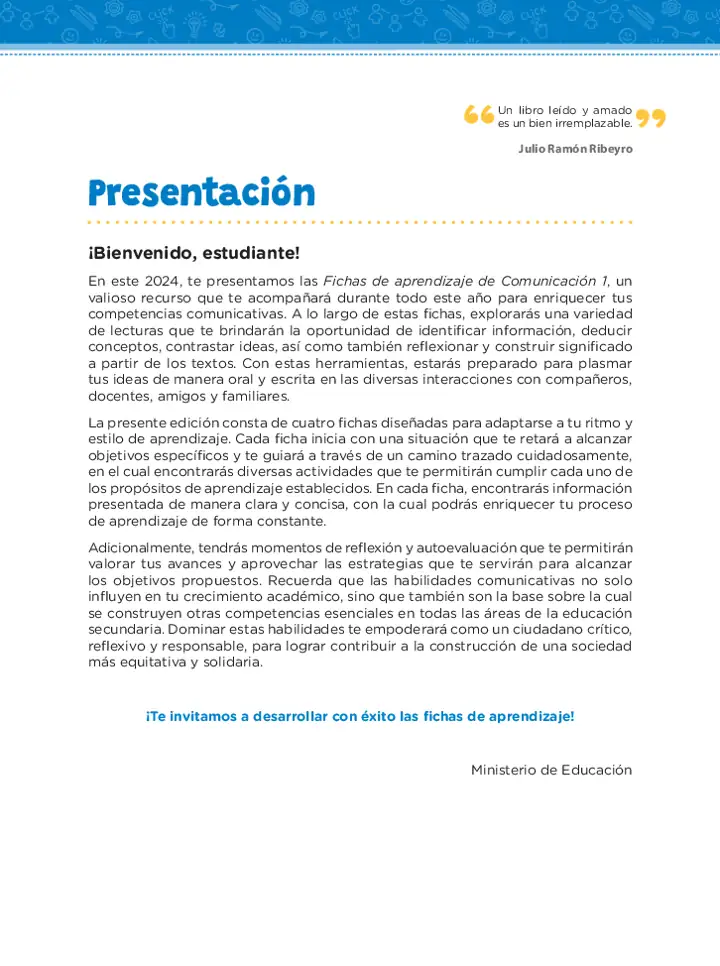 Página 2 de la vista previa de Fichas de aprendizaje de Comunicación 1