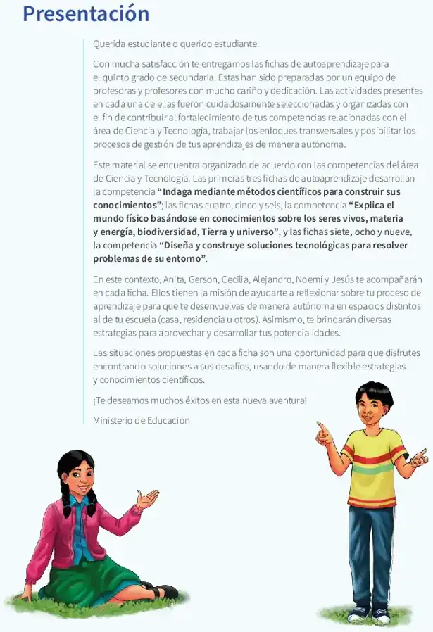 Página 2 de la vista previa de Ciencia y Tecnología 5: Fichas de autoaprendizaje a distancia