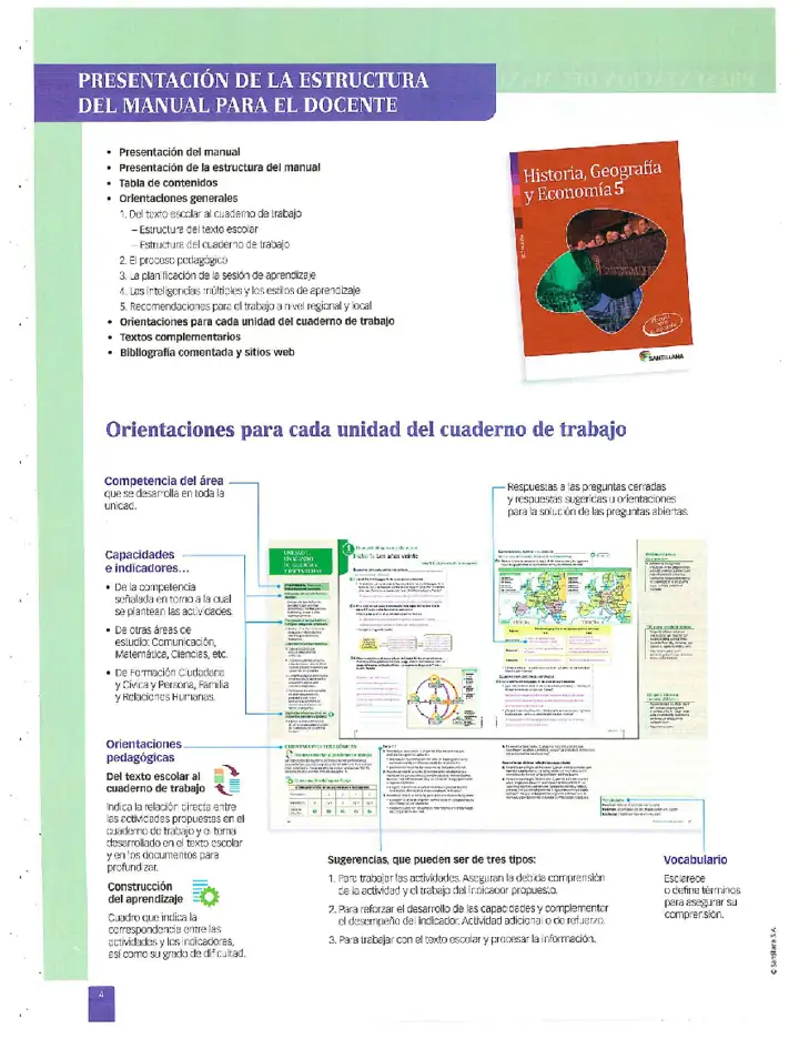 Página 2 de la vista previa de Historia, Geografía y Economía 5: Manual para el docente