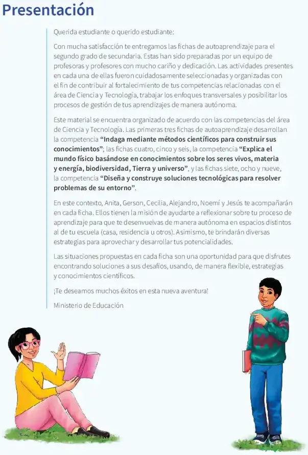 Página 2 de la vista previa de Ciencia y Tecnología 2: Fichas de autoaprendizaje a distancia