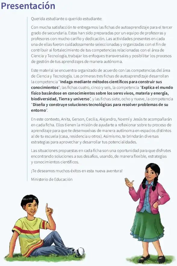 Página 2 de la vista previa de Ciencia y Tecnología 3: Fichas de autoaprendizaje a distancia