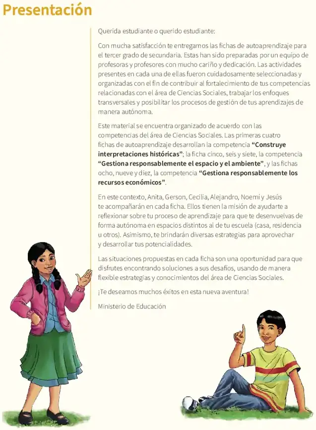 Página 2 de la vista previa de Ciencias Sociales 3: Fichas de autoaprendizaje a distancia