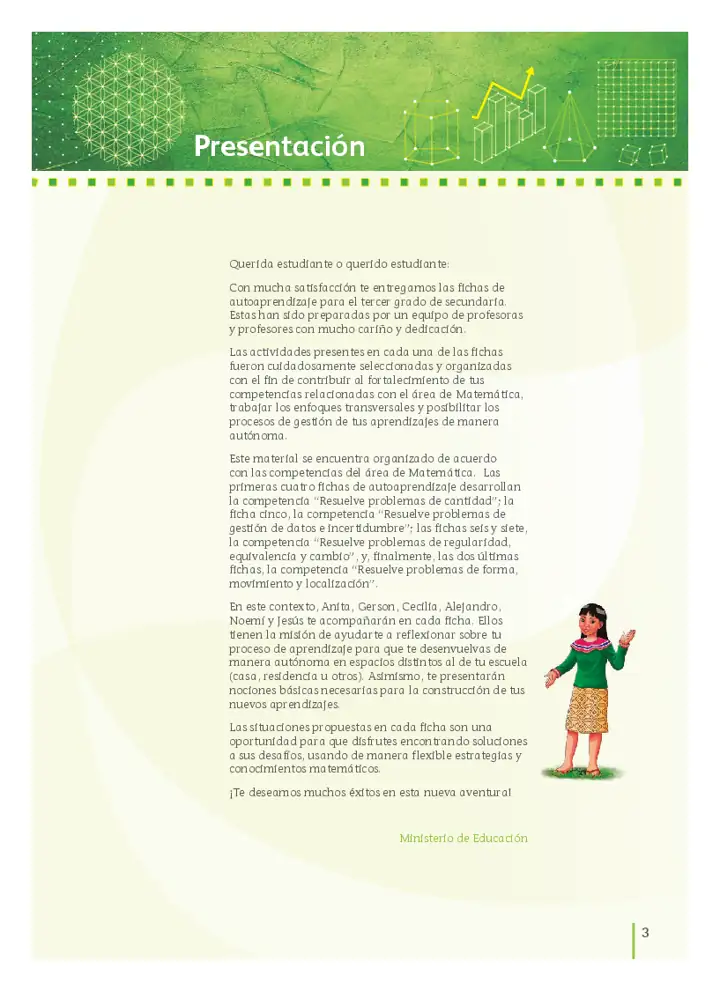 Página 2 de la vista previa de Matemática 3: Fichas de autoaprendizaje a distancia